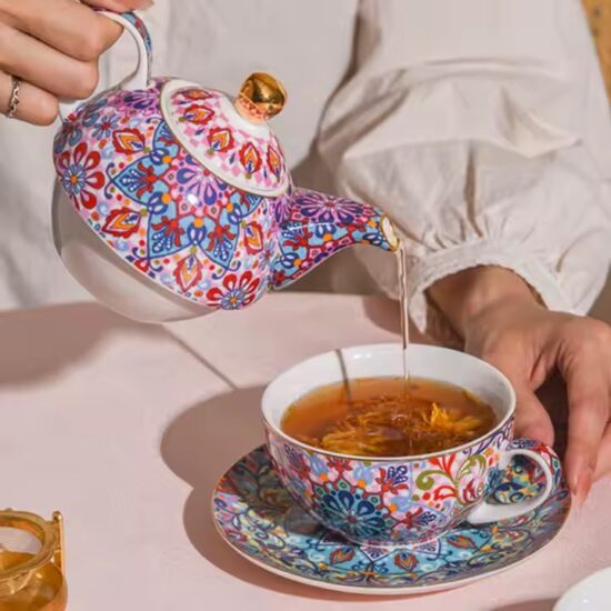 Creative handmade ceramic teapot and cup gift set
