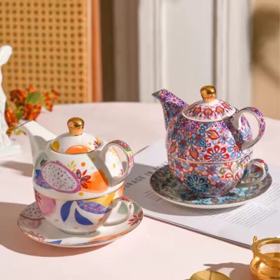 Creative handmade ceramic teapot and cup gift set