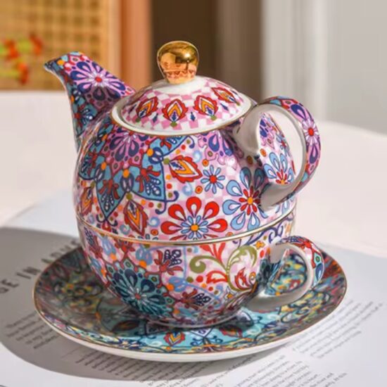 Creative handmade ceramic teapot and cup gift set