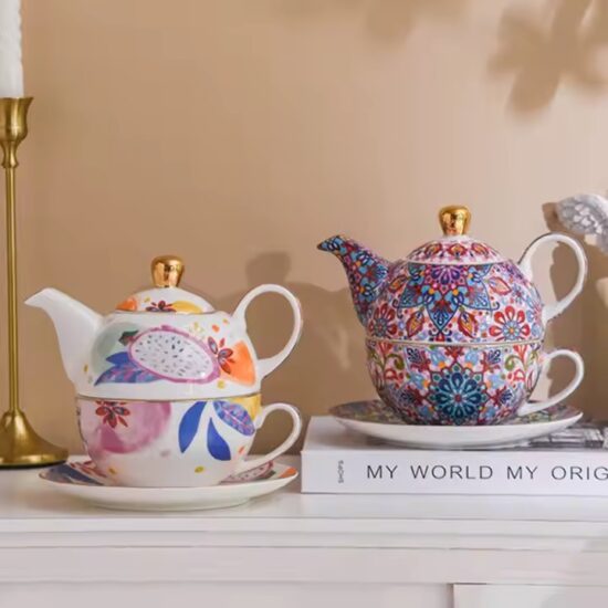 Creative handmade ceramic teapot and cup gift set