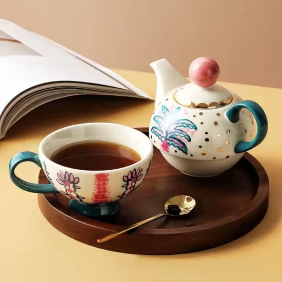 Creative handmade ceramic teapot and cup gift set