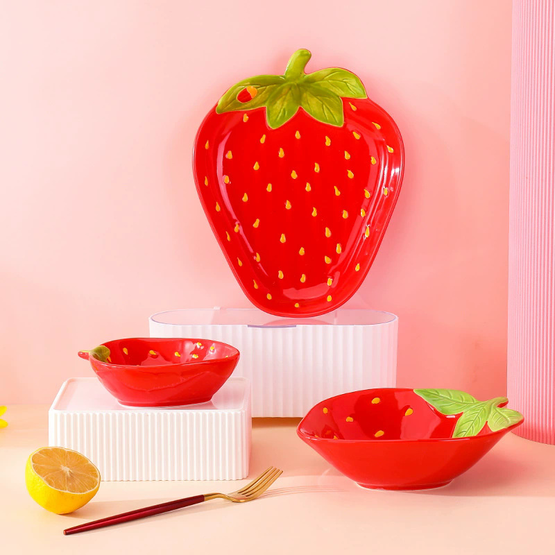 Creative cute cartoon ceramic plates for home dining or giftware