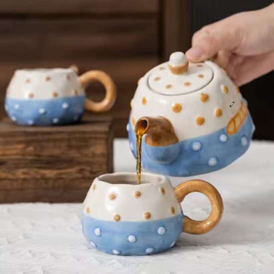 Cute Ceramic Teapot for Daily Home Use
