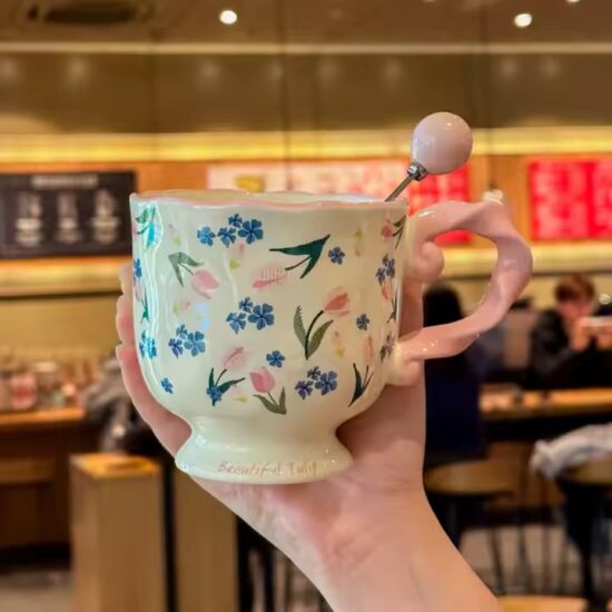 Large capacity summer ceramic office coffee mug for wholesale

