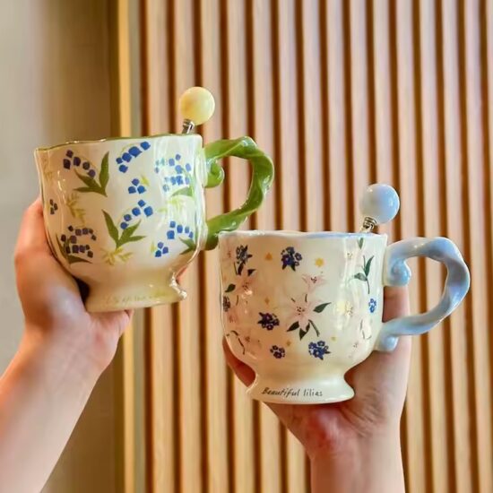 Large capacity summer ceramic office coffee mug for wholesale

