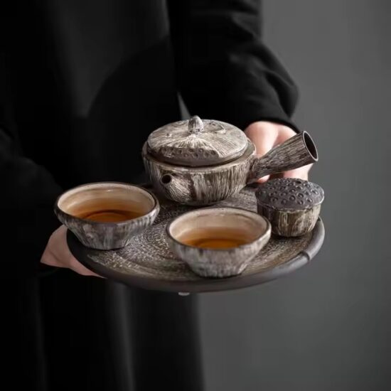 Ceramic home teapot with elegant spout and handle design