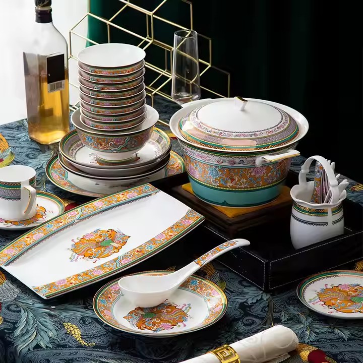 Vintage ceramic wedding dinnerware set for home and event dining