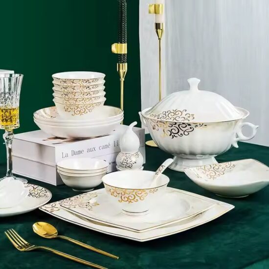 Vintage ceramic wedding dinnerware set for home and event dining