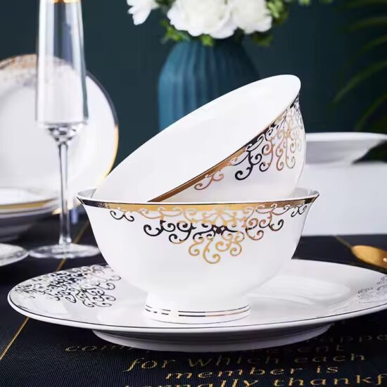 Vintage ceramic wedding dinnerware set for home and event dining