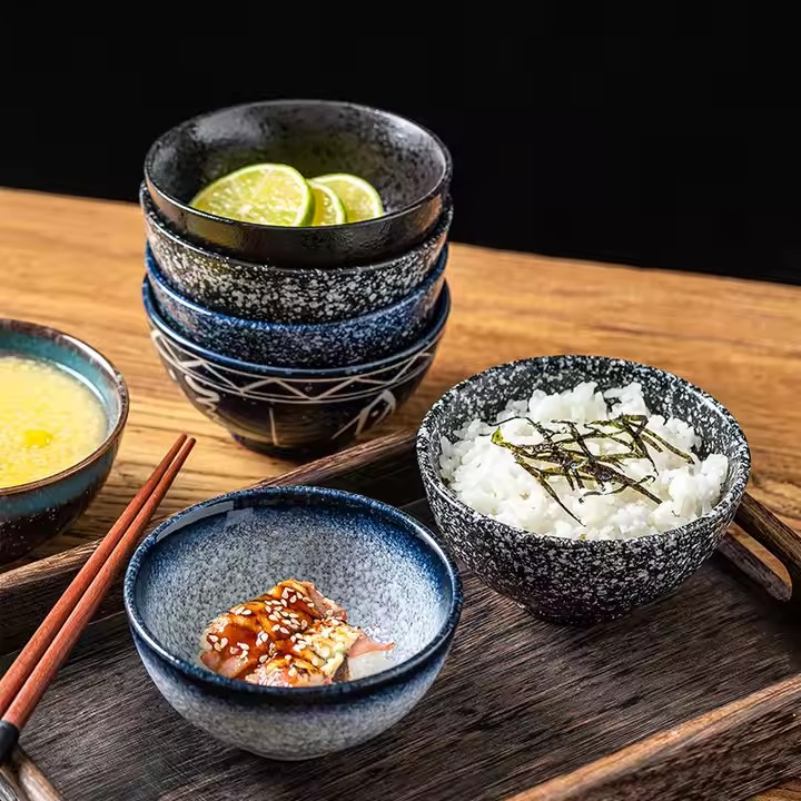 Modern minimalist ceramic bowl set with clean design for home or hospitality use