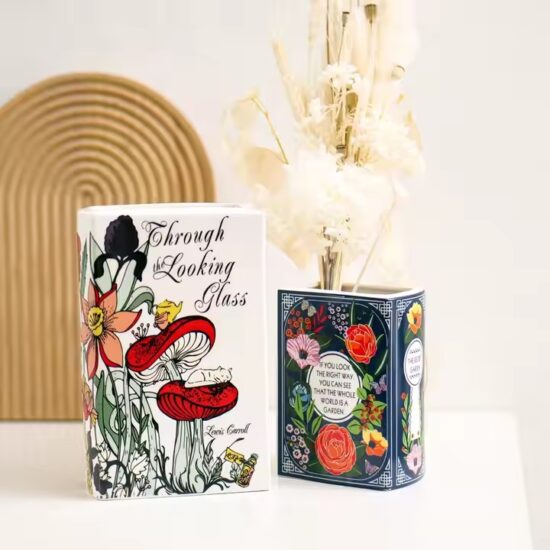 Book-Shaped Ceramic Vase for Modern Home Decor