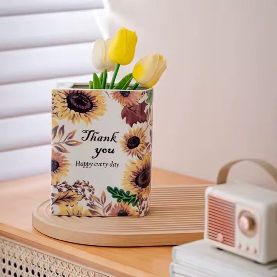 Book-Shaped Ceramic Vase for Modern Home Decor