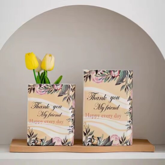 Book-Shaped Ceramic Vase for Modern Home Decor