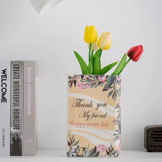 Book-Shaped Ceramic Vase for Modern Home Decor