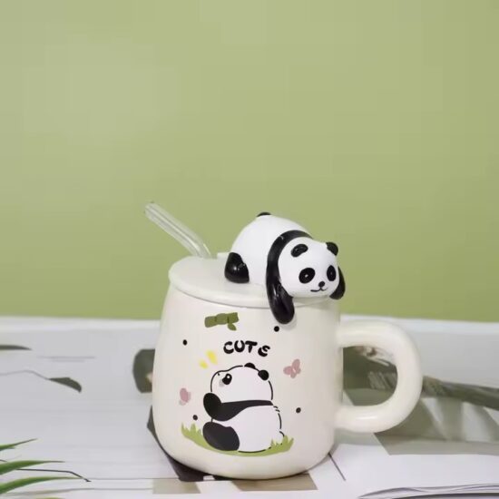 Custom cartoon ceramic mug with cute animal design and creative shape