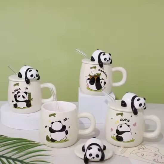 Custom cartoon ceramic mug with cute animal design and creative shape