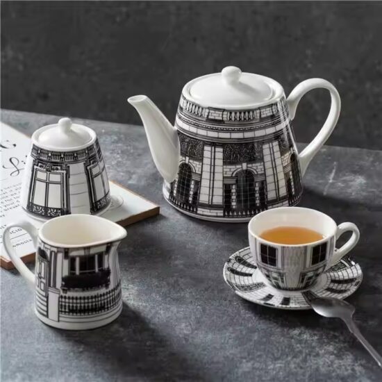 Handmade luxury ceramic tea set with creative artistic design