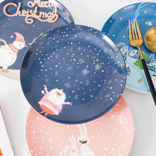 Cute cartoon ceramic plate with creative design for stylish home dining