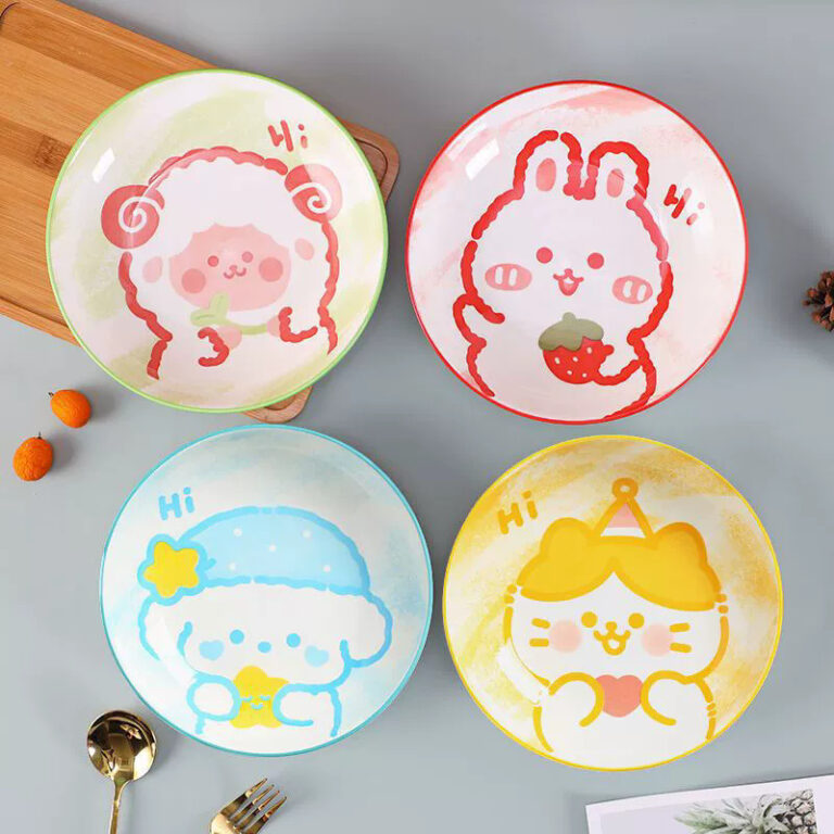 Cute cartoon ceramic plate with creative design for stylish home dining
