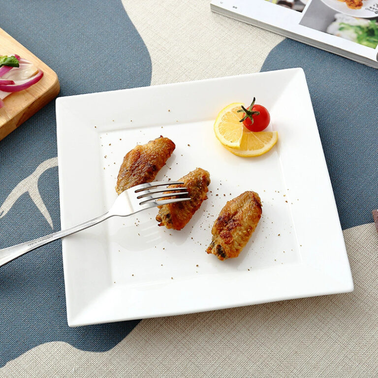 Modern square ceramic steak plate for hotels and Western restaurants