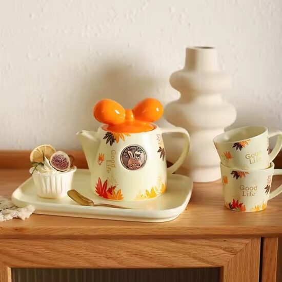 Modern ceramic teapot for home and restaurant tea service