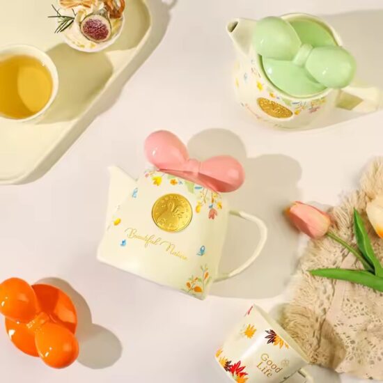 Modern ceramic teapot for home and restaurant tea service