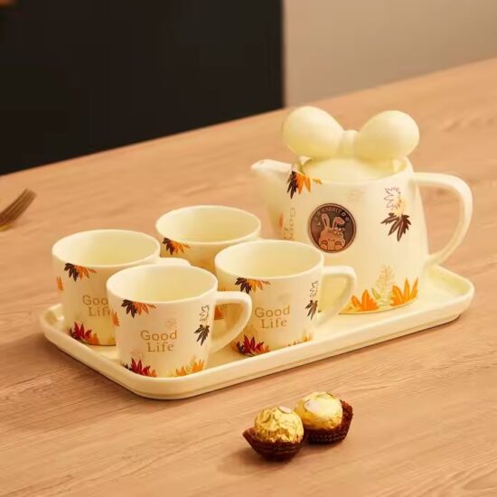 Modern ceramic teapot for home and restaurant tea service
