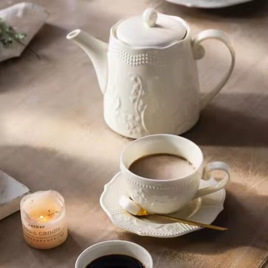 Custom Classic Luxury Ceramic Tea Set with Gift Packaging