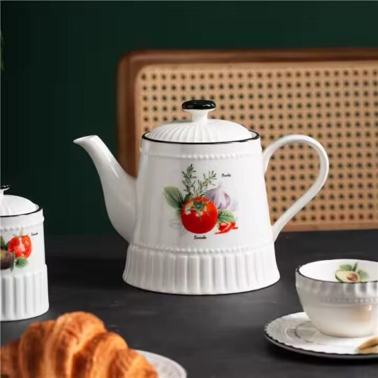 Custom Classic Luxury Ceramic Tea Set with Gift Packaging