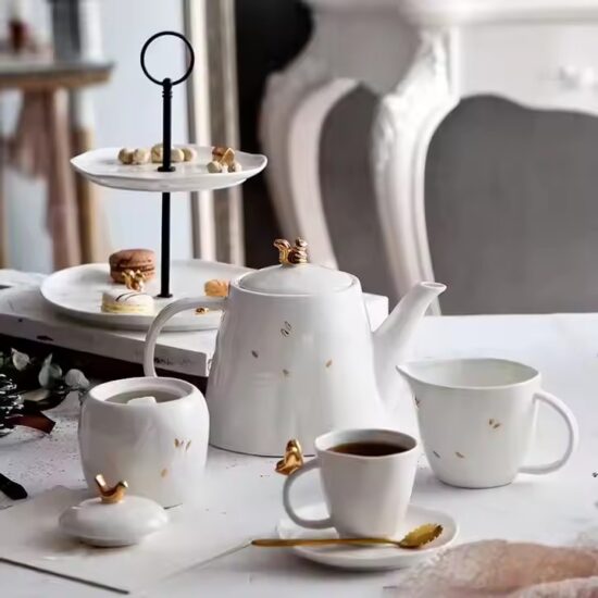 Custom Classic Luxury Ceramic Tea Set with Gift Packaging