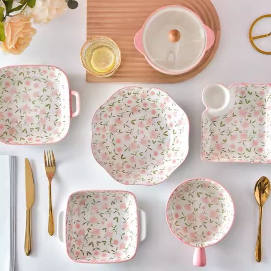 Floral Pattern Ceramic Dinnerware Set for Wholesale