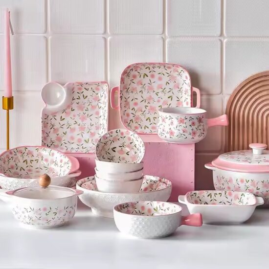 Floral Pattern Ceramic Dinnerware Set for Wholesale