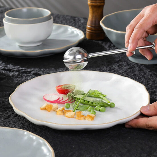 High-quality Japanese style ceramic dinner plate with elegant design