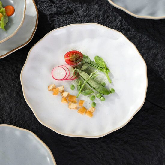 High-quality Japanese style ceramic dinner plate with elegant design