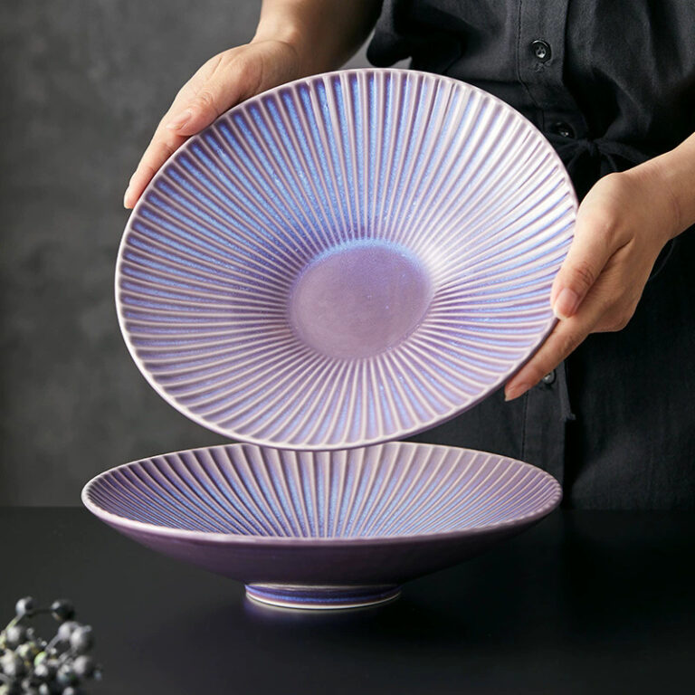 Nordic style ceramic western dinner plate with minimalist design