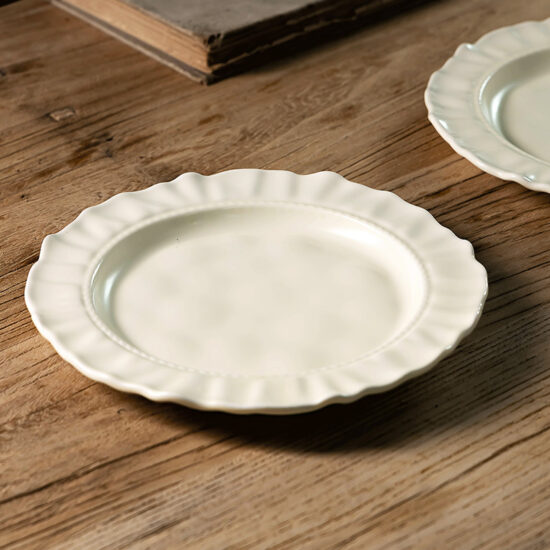 Cream aesthetic ceramic dinner plate for home and lifestyle table settings