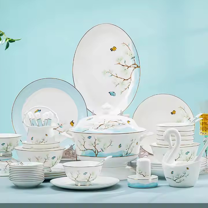 Western-style ceramic dinnerware set for hotel and restaurant supply