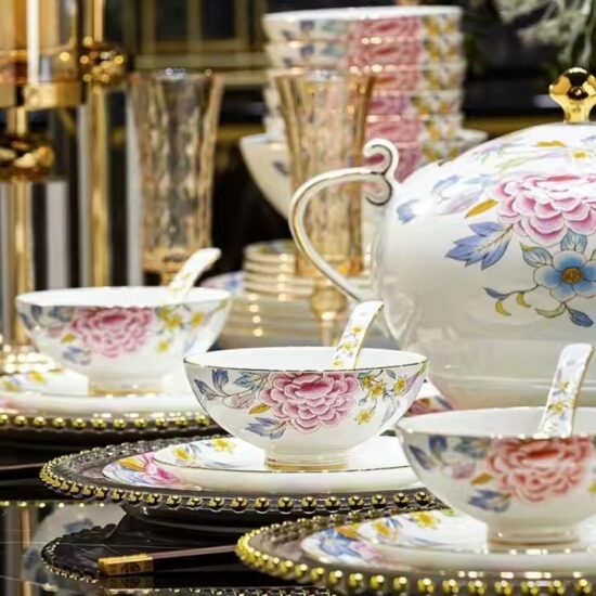 Luxury wedding ceramic dinnerware set for upscale table settings