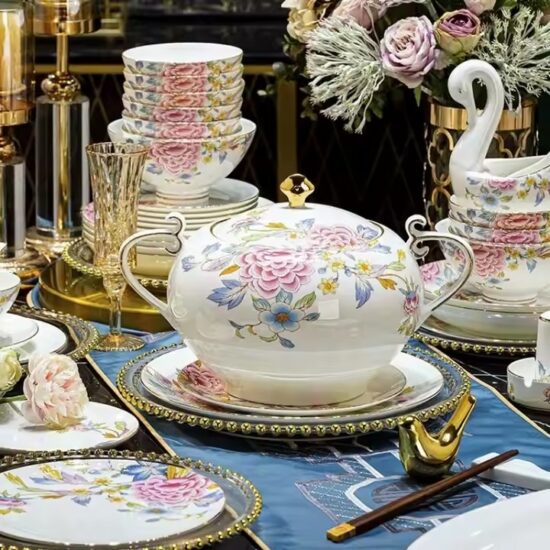 Luxury wedding ceramic dinnerware set for upscale table settings