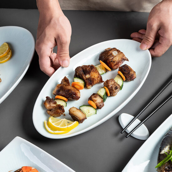 New ceramic steamed fish plate for restaurants