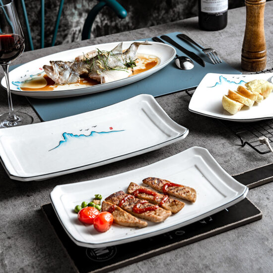 New ceramic steamed fish plate for restaurants
