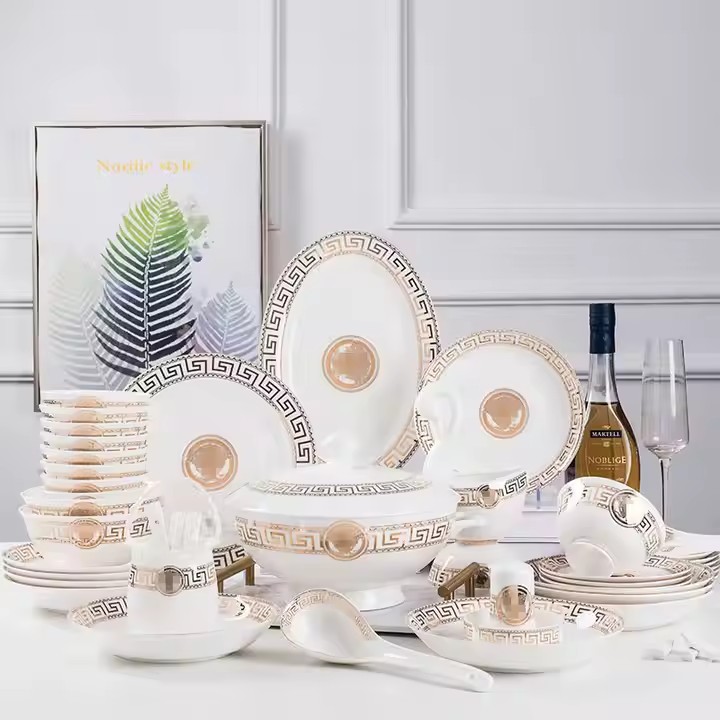 European luxury ceramic dinnerware set for premium dining