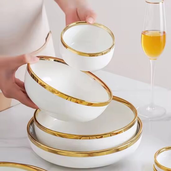 European luxury ceramic dinnerware set for premium dining