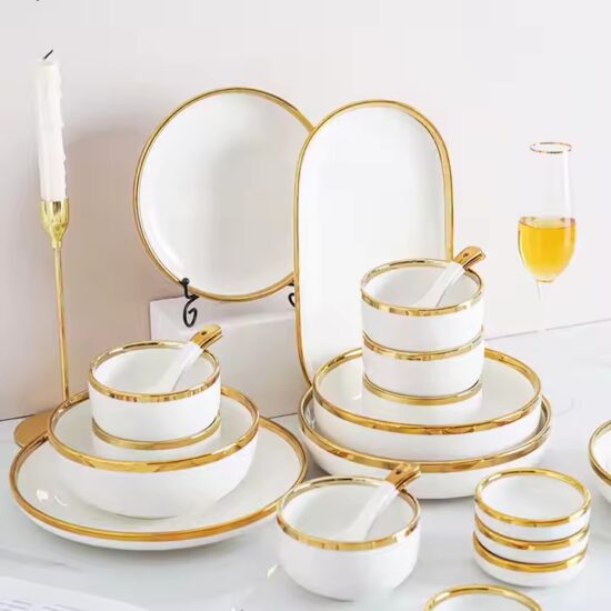 European luxury ceramic dinnerware set for premium dining