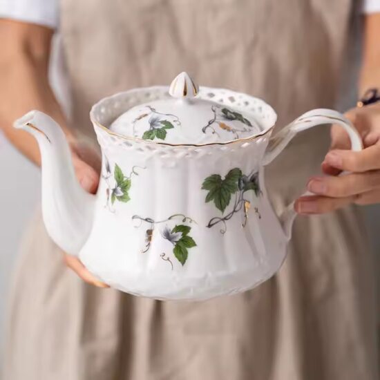 Luxury floral ceramic teapot with classical vintage pattern