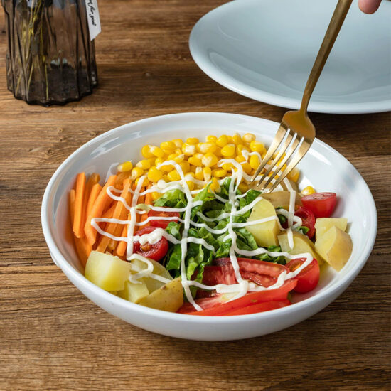 French vintage embossed ceramic dining plates with high-end design