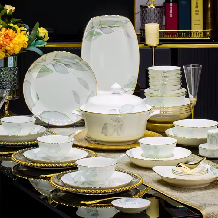 Luxury porcelain wedding dinnerware set for elegant dining
