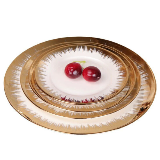 High-end fine dining ceramic plate with unique artistic design