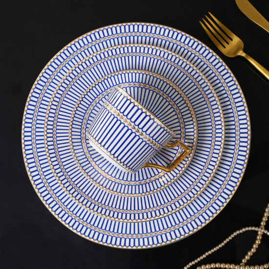 Luxury European ceramic steak plate for Western cuisine presentation