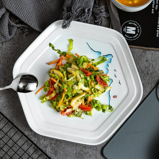 Elegant ceramic hot dish plate for hotel and restaurant use